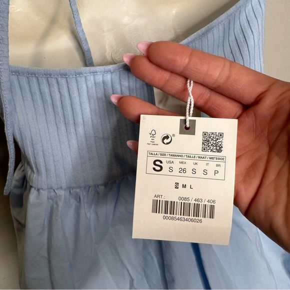 SOLD New! ZARA COMBINATION DRESS in Blue Size Small - Picture 8 of 13